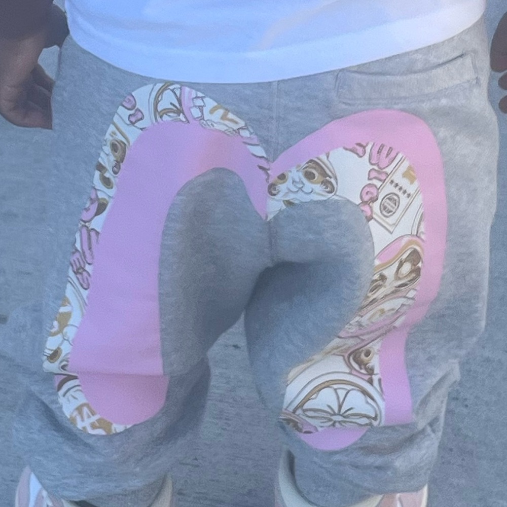 Evisu pink and grey sweats